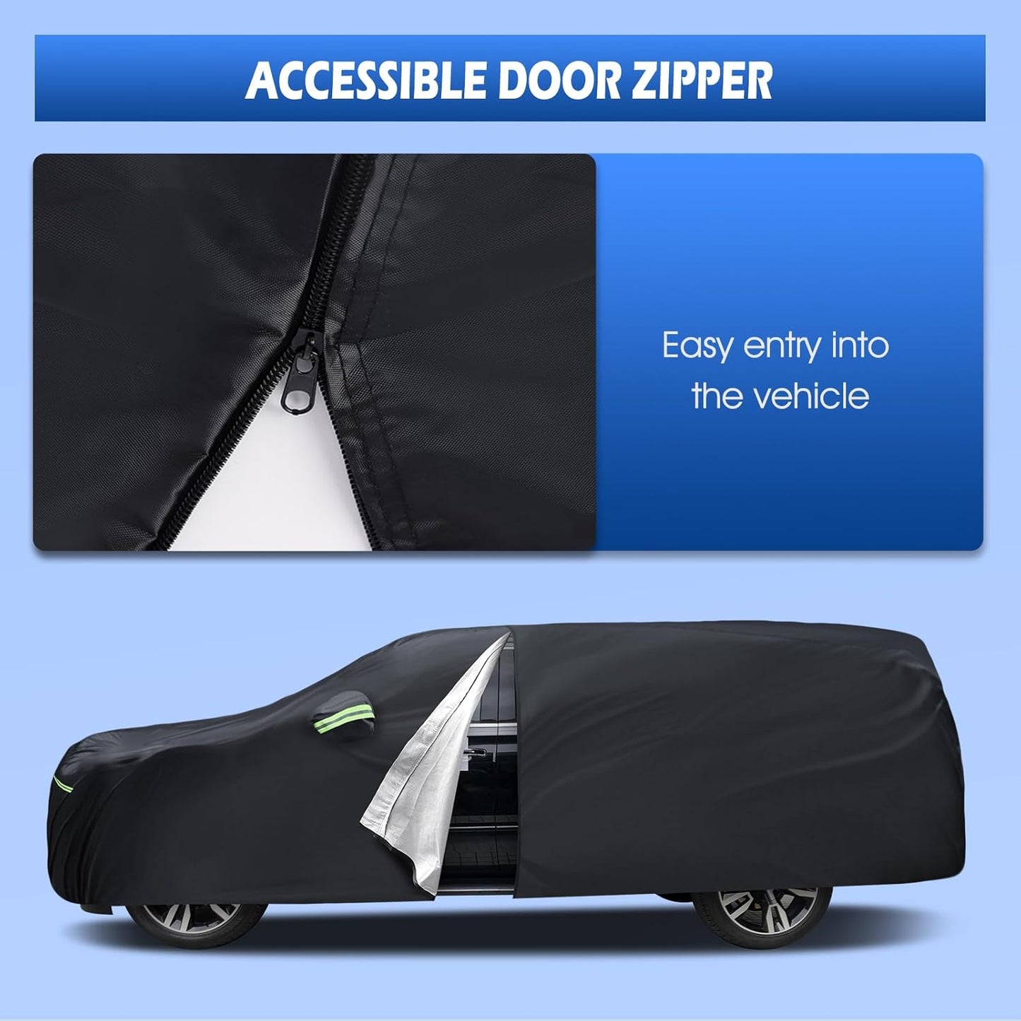 Car Cover Custom Fit for Chevrolet Chevy Suburban 1973-2025, Migaven Waterproof Full Exterior Cover Sun Rain Protection with Door Zipper and Cotton Lining