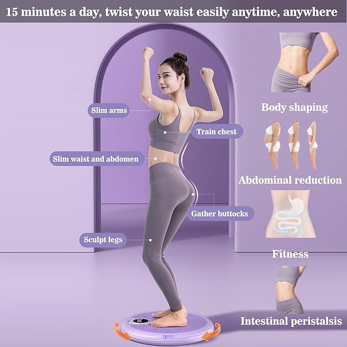 Waist sculptor twist Ab Twister Board 11.8x1.5in Exercise Waist Twisting Disc with 8 Magnets Fitness Twister Handles Trims Waist Slimming Balance Rotating Disc Planche a disque pour abdominaux(