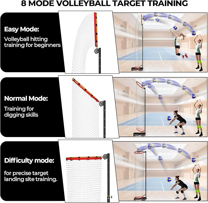 Volleyball Setter Trainer Net Setting Training Equipment，with Mobile Pulleys, Adjustable Height/Angle,Can Be Filled with Water，Indoor and Outdoor Volleyball Serve, Dunk and Set Practice Net