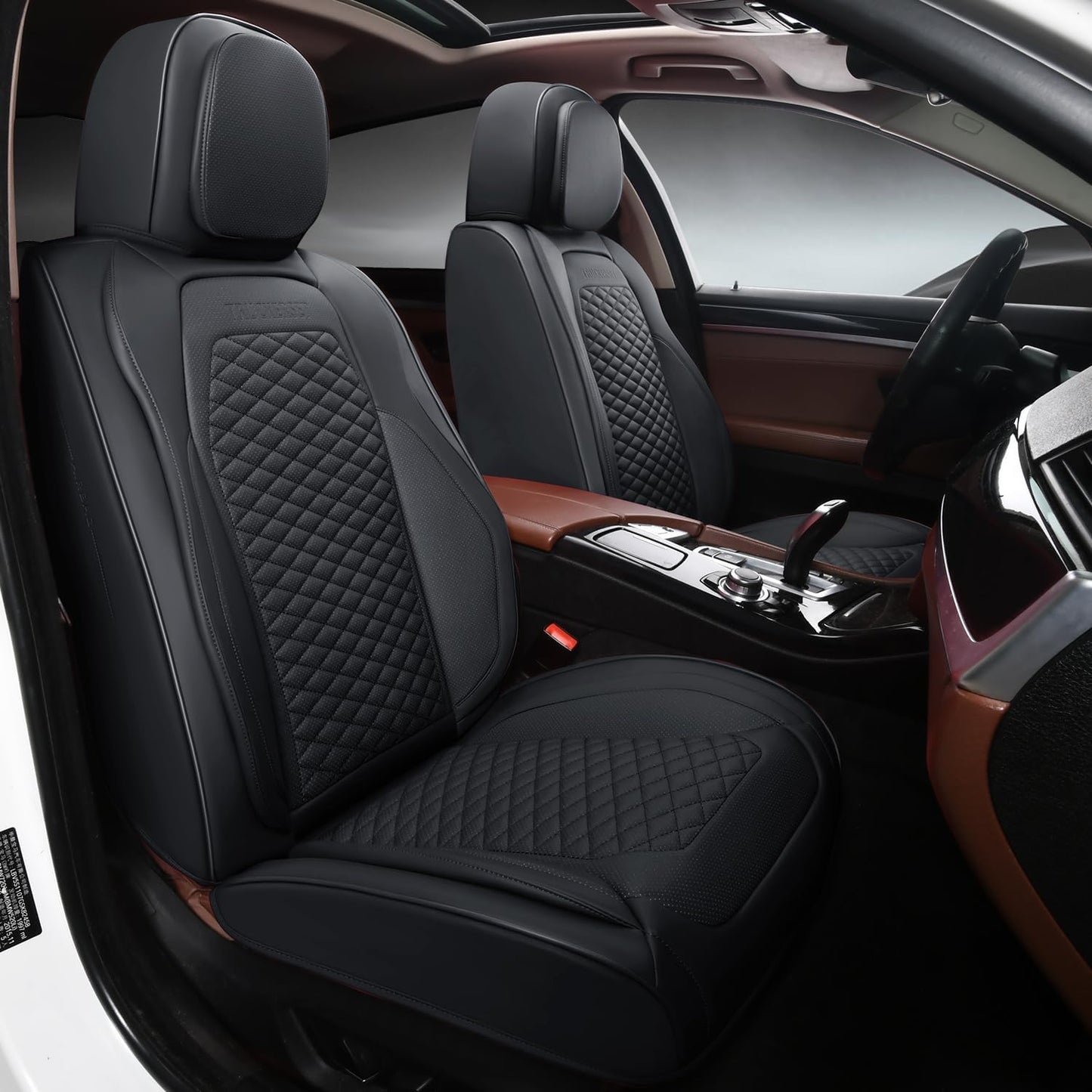 2 Packs Car Seat Covers Leather Car Seat Covers Universal Seat Covers for Car, SUV,Truck (Black)