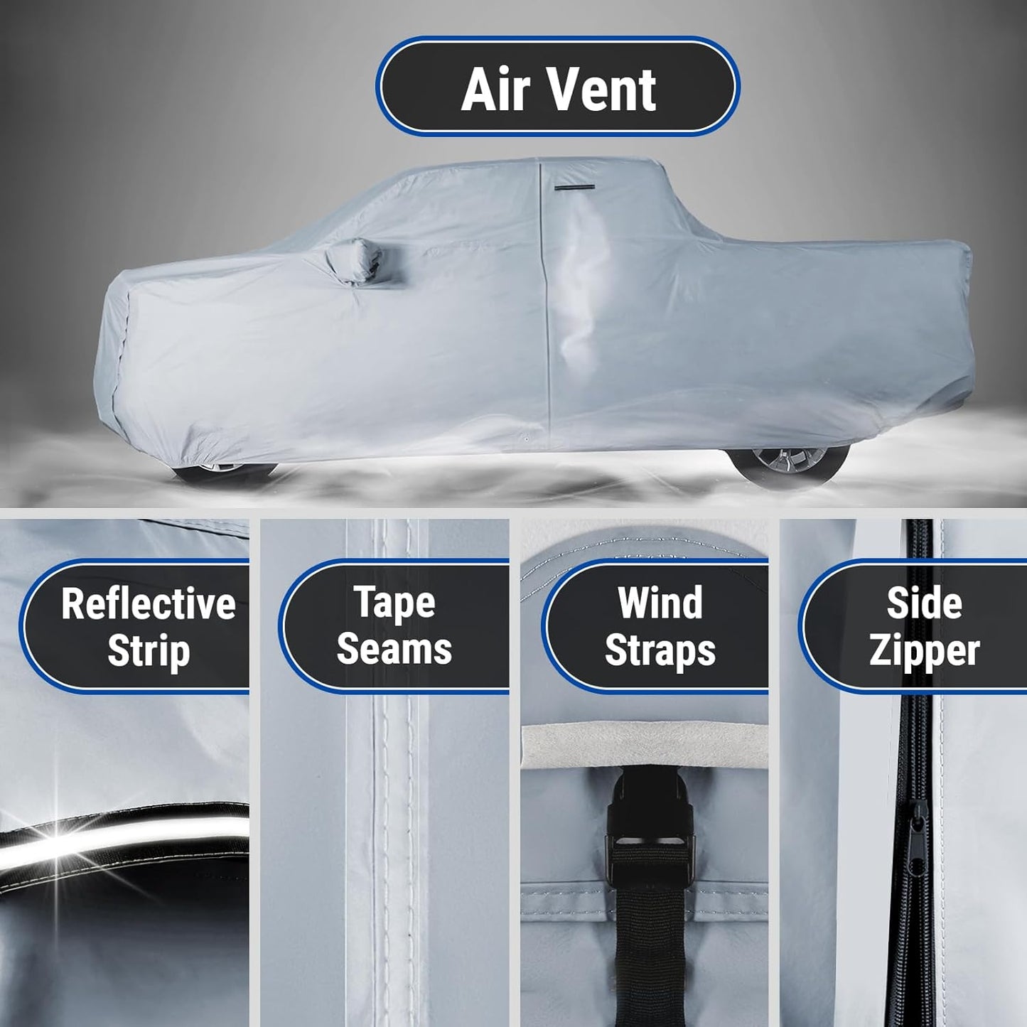 iCarCover Fits 2019-2024 Ranger SuperCrew Cab, 5.0 ft Short Bed Ford Truck Cover Automobiles Form-Fit Padded Full Exterior Waterproof Automobiles Protection Covers