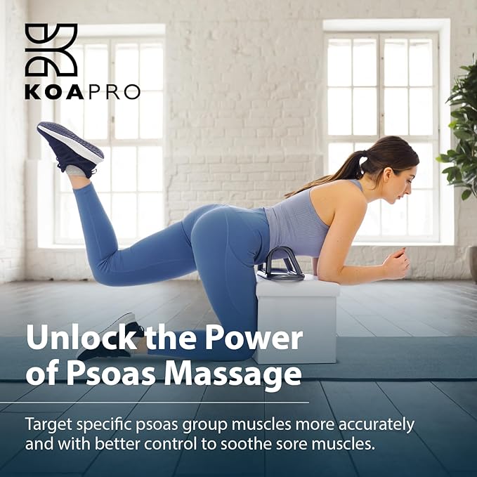 KOAPRO Psoas and Hip Hook Release Tool for Iliacus and Hip Flexor; Alleviate Pain and Tension, Targeted Deep Tissue Massager for Back, Core, Iliopsoas, Piriformis etc., Boost Relief and Recovery