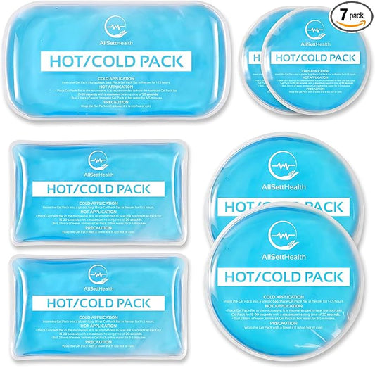 Reusable Hot and Cold Gel Ice Packs for Injuries - Gel Cold Packs for Injuries - Multiple Shapes and Sizes 7 Variety Pack