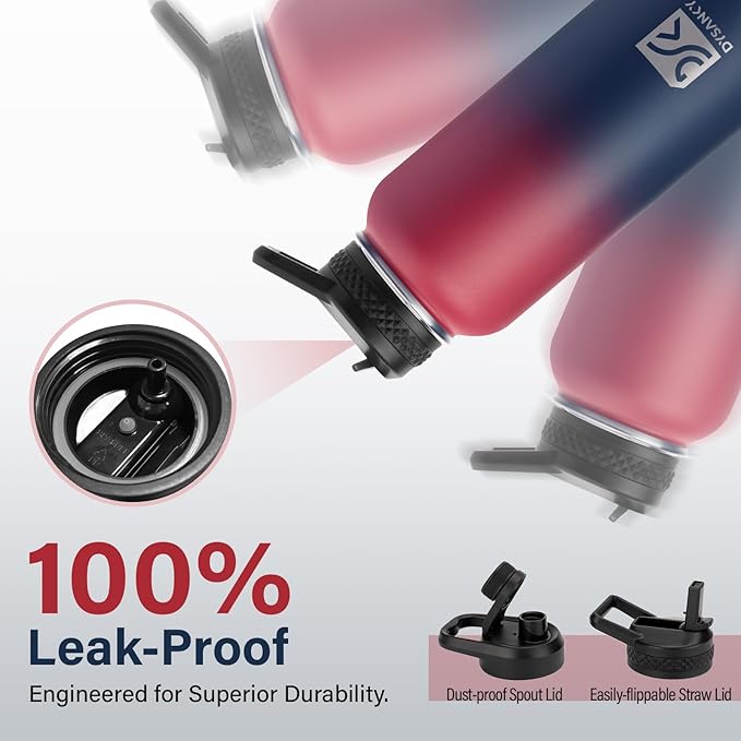 Insulated Water Bottle | Thickened Stainless Steel Vacuum Metal | Portable Sports Water Jug for Gym and Hiking with Straw, Carrier Bag, Handle Strap | BPA-Free 32 oz