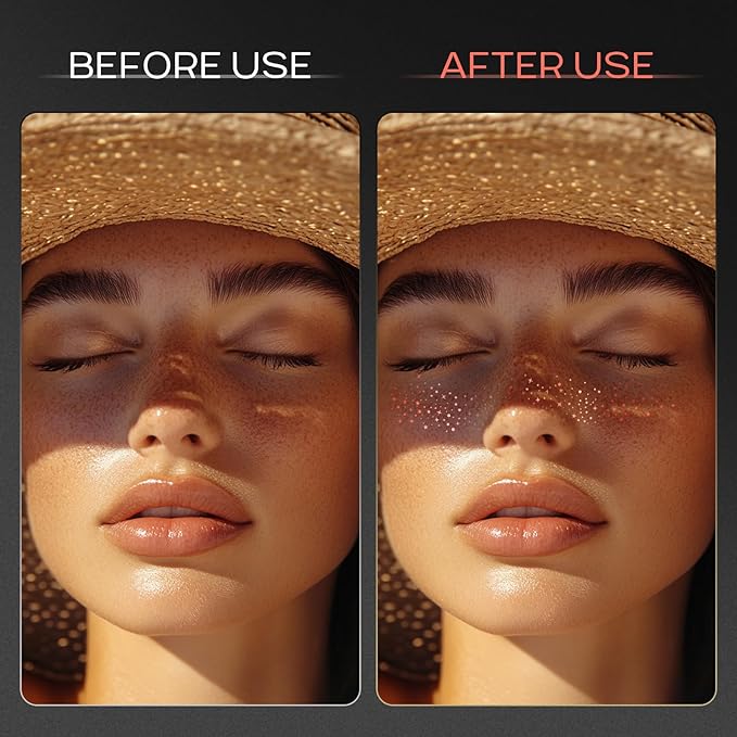 Glitter Freckles Face Tattoo,Glitter Freckle,Sparkle Makeup Patches-Rose Gold-Face Glitter Speckles Patches,10pcs