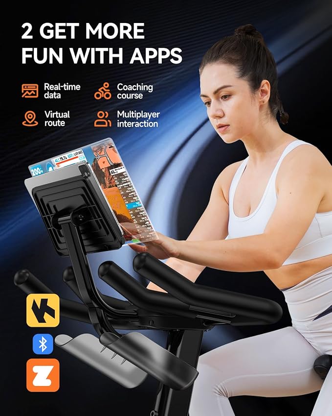 pooboo Exercise Bike, Adjustable Magnetic/Brake Pad Resistance Silent Belt Drive, Indoor Cycling Bike for Home Cardio, Fitness Stationary Bike with 350lbs/300lbs Weight Capacity &Upgraded Version Seat