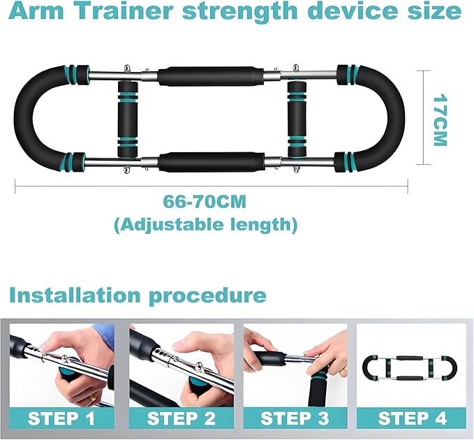 Twister Arm Trainer, 60-110lb Adjustable Arm Exercise Equipment, Chest Workout Equipment,Strength Training Machine,Portable Power Twister Bar,Portable Spring Resistance for Home Workout Equipment