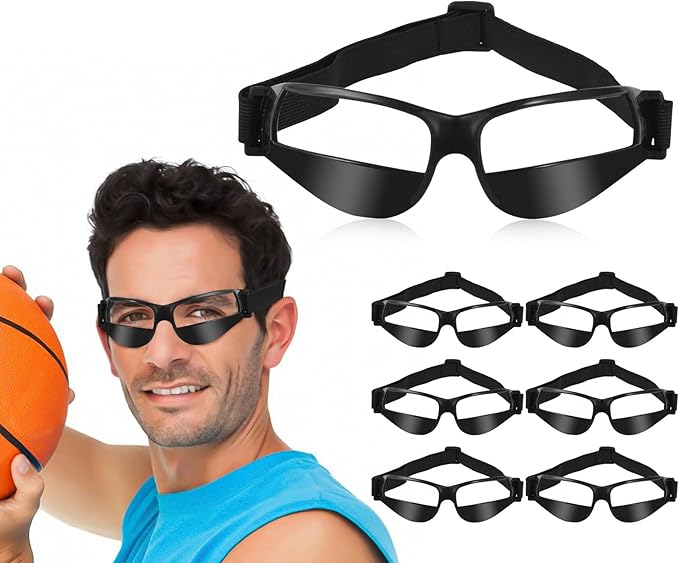7 Pack of Basketball Dribbling Goggles，Basketball training,Aid Training Equipment for Improving Court Vision，Adjustable Basketball Sports Training Glasses，Improves ball handling