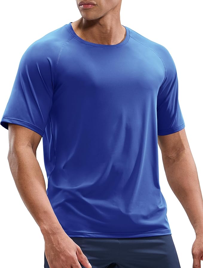 MIER Men's Dry Fit Workout T-Shirts Athletic Running Tee Short Sleeve Crew Neck Gym Tops, Polyester, Moisture Wicking