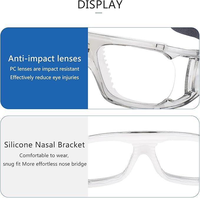 Men Basketball Glasses.Soccer Football Sport Protective Eyewear Safety Goggles,Sports Glasses For Replaceable Lens