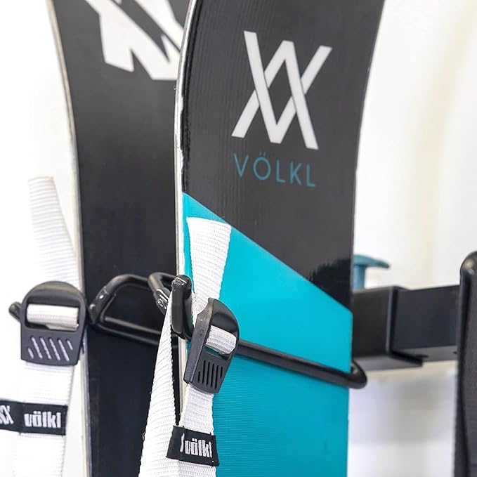 StoreYourBoard Lone Peak Ski Storage Rack, Wall Mount Organizer Holds 5 Pairs of Skis and Poles, Supports 300 lbs, 46 in x 8 in x 3.5 in