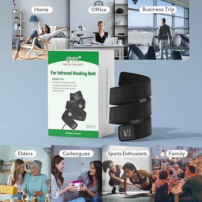 UTK Far Infrared Heating Pad, Heated Wrap with Jade for Arm Joint Elbow, Fast Heating, FSA-HSA Eligible, Hotter to 159℉, 4H Auto Off & Memory Function, 120" Extension Cord,Birthday Gifts for Men Women