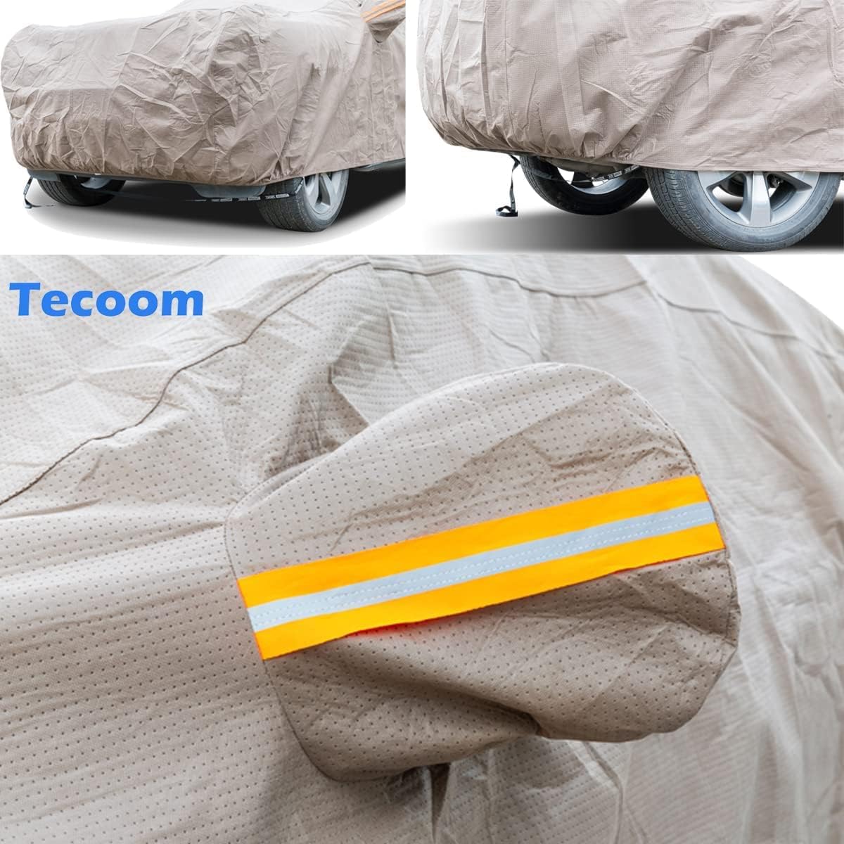 Tecoom Thick Shell Truck Pickup Car Cover Waterproof Windproof with Straps Buckles Antenna Patch Fit for Ford F150 Ram 1500 Chevy Silverado Toyota Tundra GMC Sierra Full Size Truck Length Up to 245"