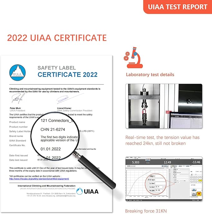 Heavy Duty Carabiner, 25kn(About 5620 lbs) Oval Carabiner Clip O-Shape Rock Climbing Carabiner Lightweight Caribeener for Climbing, Mountaineer, Aerial Work