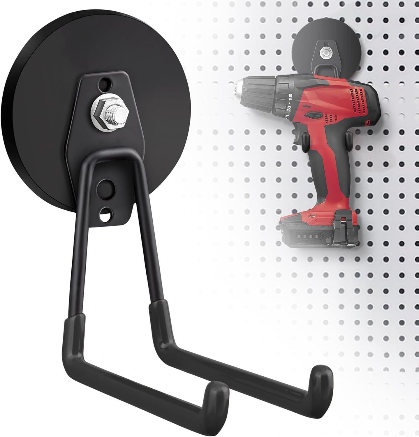 2 Pack Large Strong Magnetic Hooks For Hanging Heavy Duty, 3.5in Neodymium Magnet Storage Utility Hooks Industrial Magnet Hook Steel Long Magnetic Holder Hanger Organizer For Garage Garden Power Tools