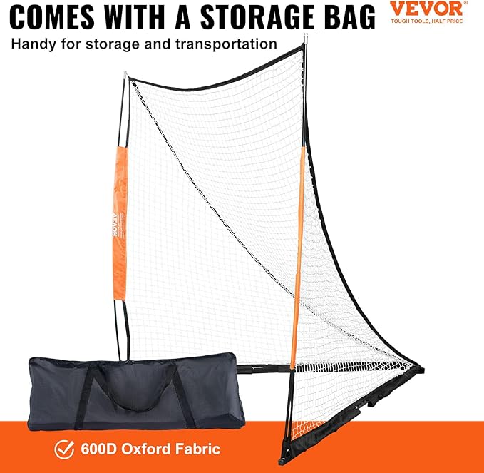VEVOR Portable Lacrosse Goal - Complete Training Accessory Set with Extended Coverage for Youth and Adults