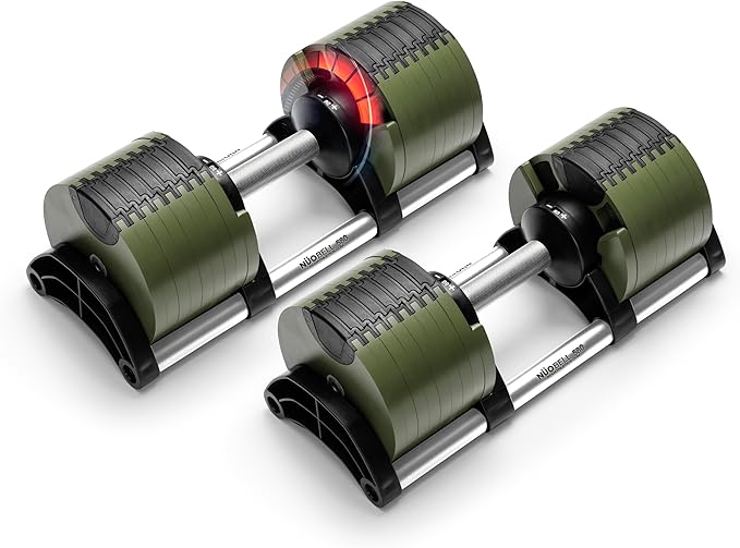 NUOBELL Adjustable Dumbbells 5-80 lbs: Replace 16 Sets, Ideal for Home Gym Weight Bench & Press