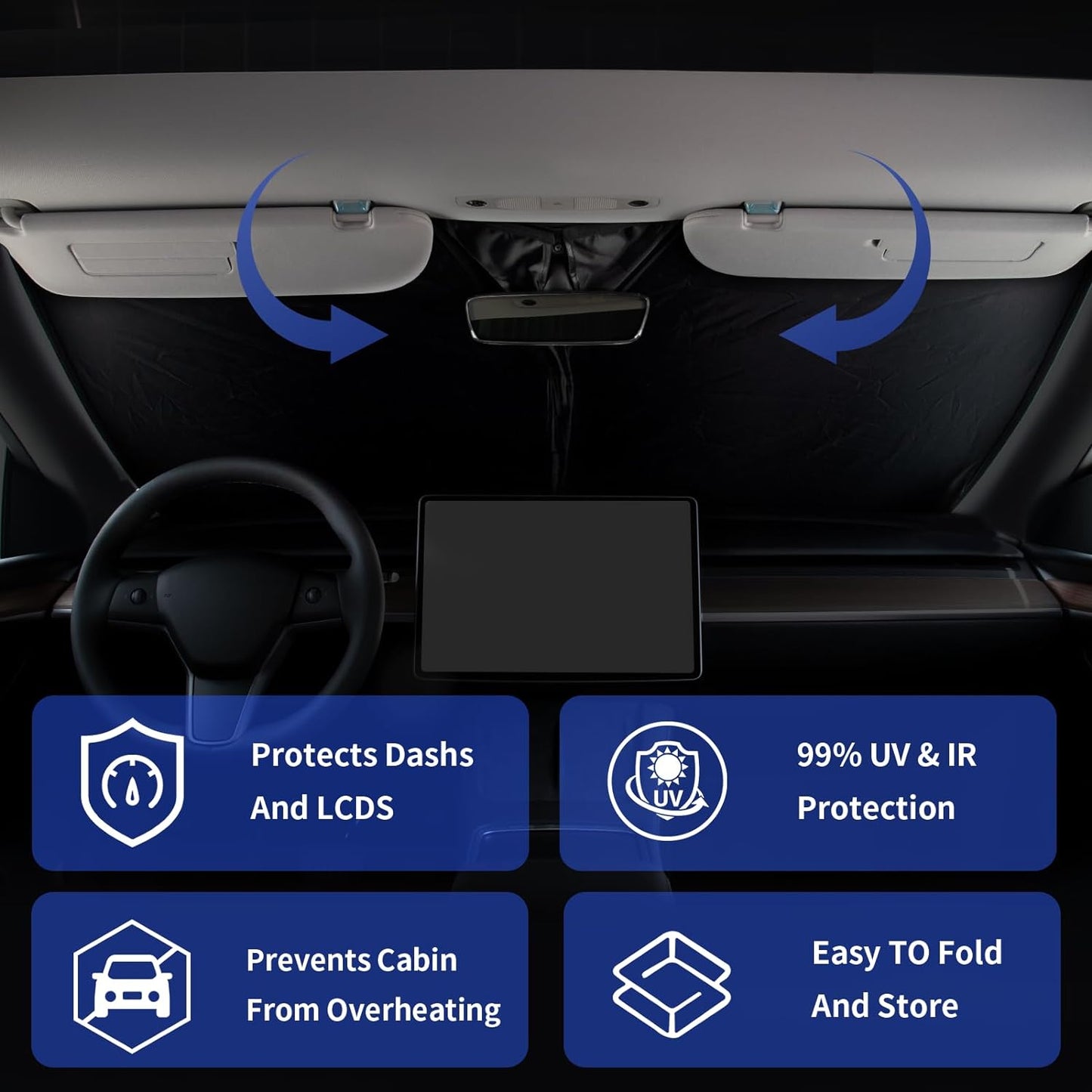 for Charger 2025 Windshield Cover Sunshade Foldable Shield for Dodge Charger 2023 2024, for Dodge Challenger 2006-2022 Front Window Sun Shades UV Protector 240T Reflective Sun Visor Accessories