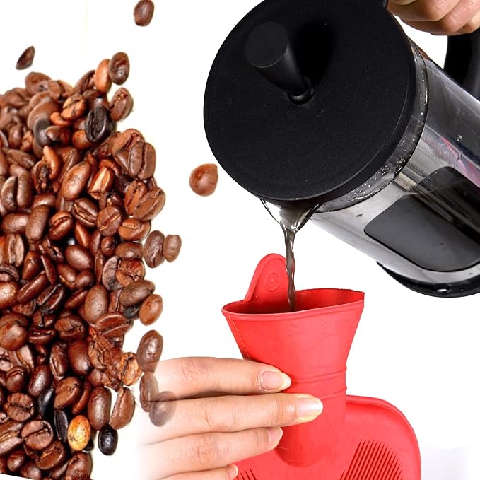 2L Home Enema Bag Kit with 2 Tips, 60 Inch Silicone Hose, Controlable Flow Valve, Hot-Water Bottle for Colon Cleansing (Red)