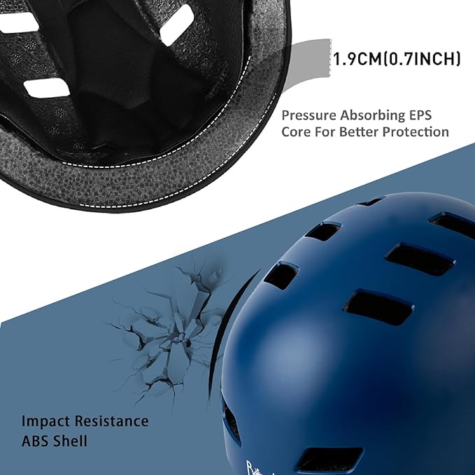 Bike Helmet 3 Sizes for Teenager Kids Youth Adults,Bavilk Skateboard Helmet Adjustable Multi-Sport Bicycle Cycling Scooter Roller Skate Inline Skating Rollerblading for Girls Boys Women Men Teen