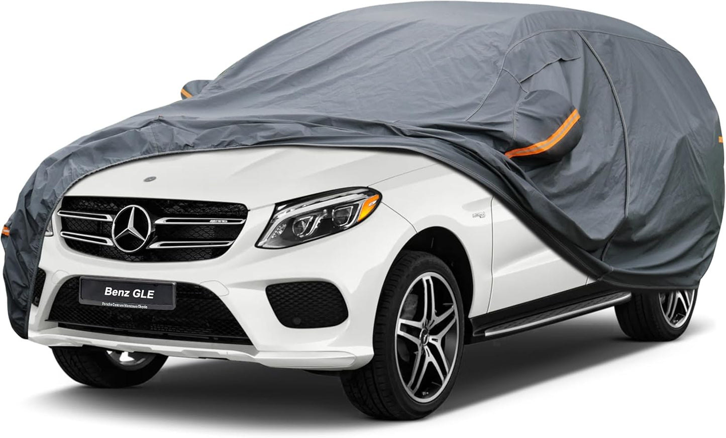 Premium Car Cover Custom Fit Mercedes-Benz GLE350 GLE400 GLE450 GLE43 GLE53 GLE63, 16 Layers Heavy Duty Car Cover Waterproof All Weather with Zipper Door for Sun Rain Snow Dust Uv Protection