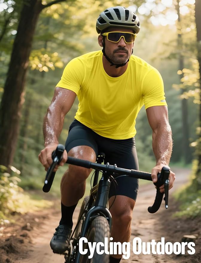 Zengjo Athletic Shirts for Men Short Sleeve Quick Dry Workout Running Gym Sport Exercise Tee Moisture Wicking