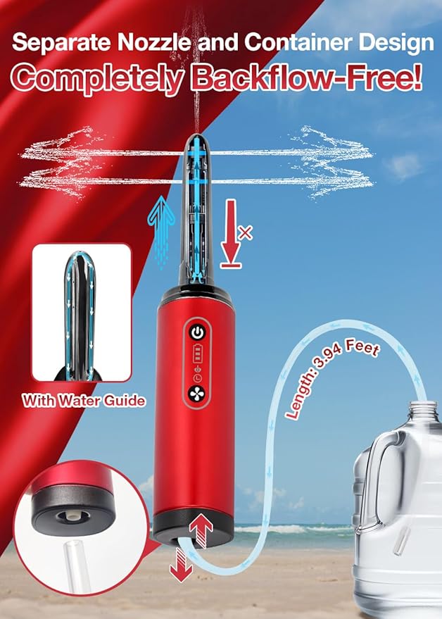 TRAMAN-Enema-Anal-Douche, Enemas-Douches for Men & Women Colon Cleanse, Shower Enema Bulb-Bottles Kit, Electric Rotating Nozzle, Pressure Spray, Two Douching Modes, External Water Supply