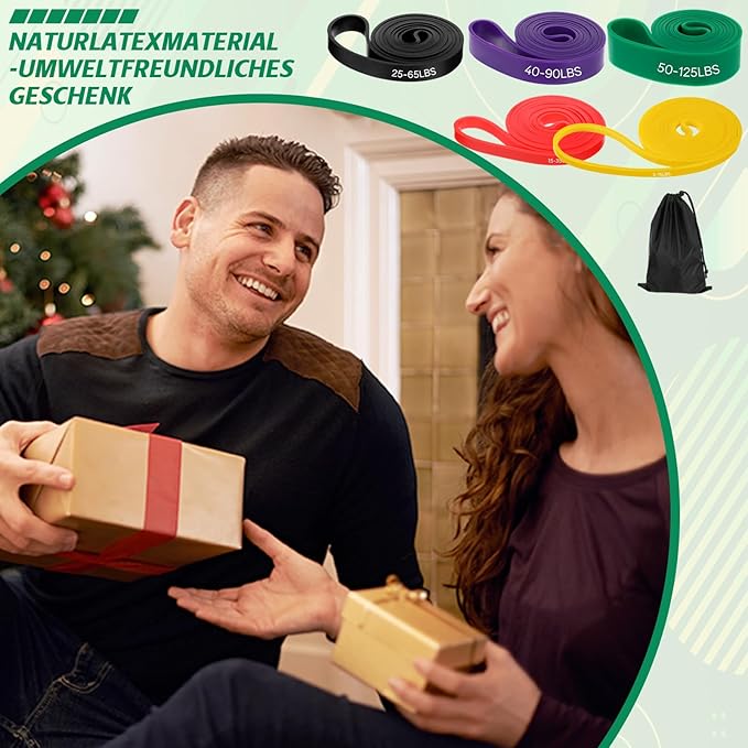 Pull Up Assist Bands with 5 Size, Resistance Band, Loop Power Exercise Band, for Home Gym Fitness, Stretching, Physical Therapy & Training