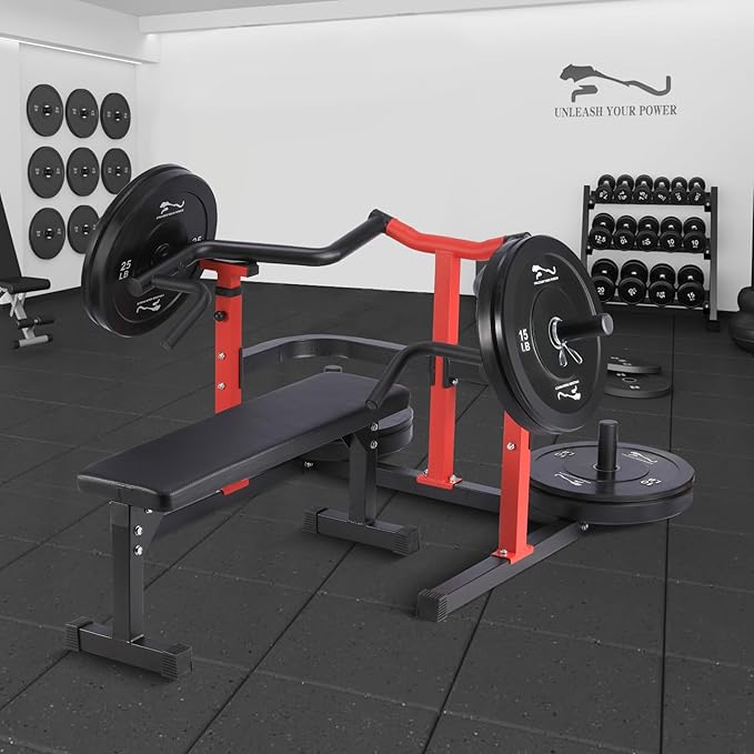 Chest Press Machine, Weight Bench Press Machine, Adjustable Flat Incline Bench with Independent Converging Arms, Multifunctional Bench Press Rack for Home Gym Equipment