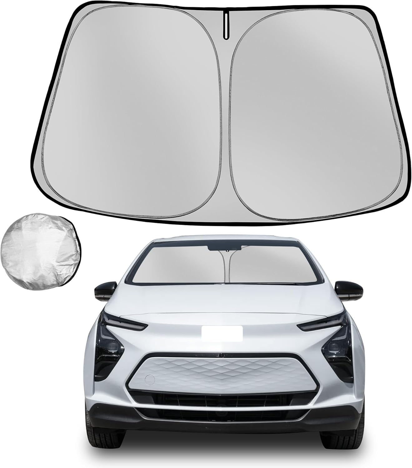 Windshield Sun Shade for 2017-2024 Che-vrolet/Chevy Bolt EV(NOT for Bolt EUV),Foldable Sun Sunshade for Car Front Window Blocks UV Rays Automotive Interior Protector Custom Fit Accessories