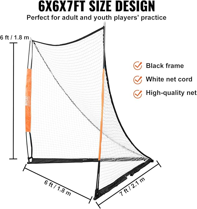 VEVOR Portable Lacrosse Goal - Complete Training Accessory Set with Extended Coverage for Youth and Adults