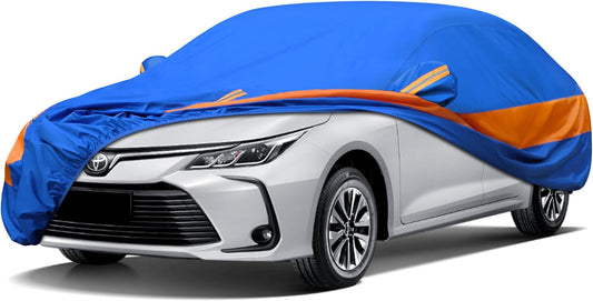 Heavy Duty Outdoor Car Cover Windproof All Weather Waterproof Sun Rain UV Dust Snow Protection Outdoor,Fit Toyota,Camry,Tesla Model 3,Honda Accord,Nissan Altima,Kia K5 etc.Size A4