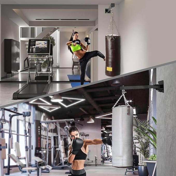 Heavy Bag Hanger, Wall Mount Punching Bag Hanger, Adjustable Heavy-Duty Wall Bracket for Home Gym Indoor Outdoor, Supports up to 900Ib