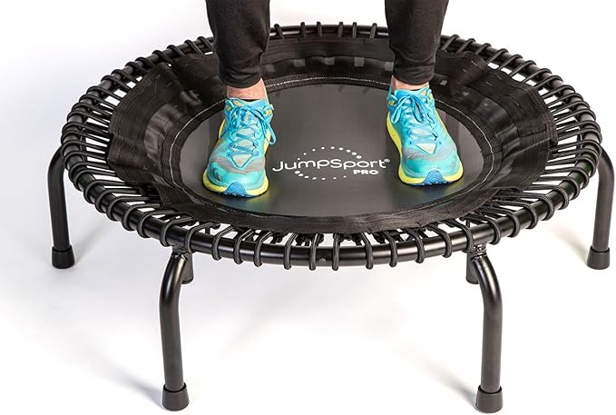 JumpSport 350 PRO Indoor Heavy Duty Fitness Trampoline, 39-inch | 36 Premium EnduroLast 4 Elastic Cords | Customized Bounce with 7 Settings | 300 lb Wt. Rating | 60-Day Free Trial to 350+ Videos