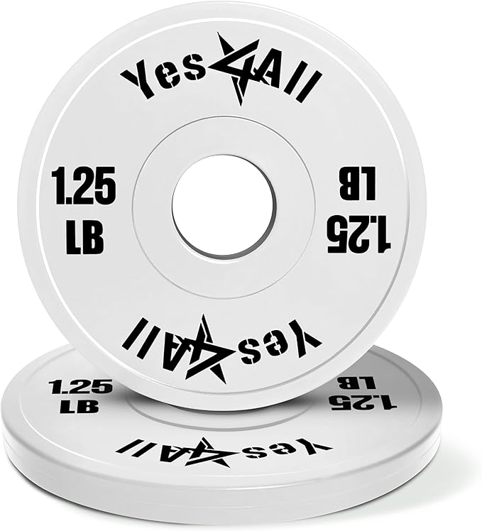 Yes4All Fractional Weight Plates Set, Available In Steel And Rubber, Set of 2/4/6 Plates in 1.25LB, 2.5LB, or 5LB Sizes, Micro Change Plates for Dumbbell and Olympic Barbell Weightlifting