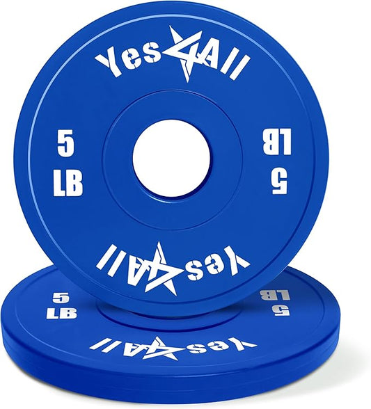 Yes4All Fractional Weight Plates Set, Available In Steel And Rubber, Set of 2/4/6 Plates in 1.25LB, 2.5LB, or 5LB Sizes, Micro Change Plates for Dumbbell and Olympic Barbell Weightlifting