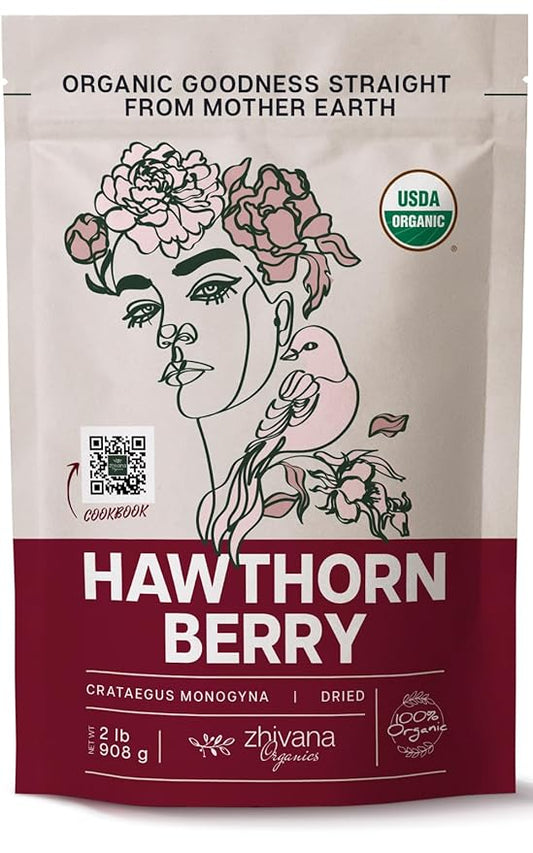 Hawthorn Berry Tea Organic (32oz.) - Hawthorne Berries for Herbal Tea, Tinctures, Recipes - Wild Crop - European Origin