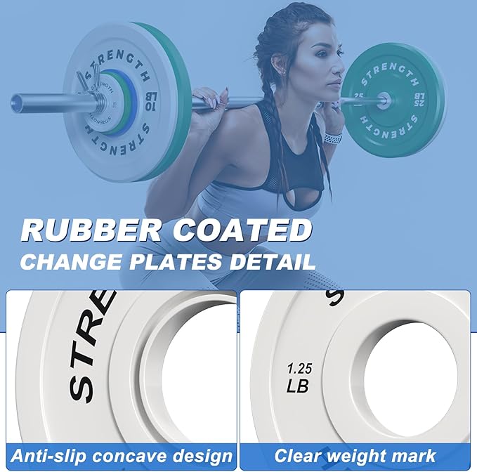 XDDIAS Rubber Weight Plates for Barbell, 2-Inch Olympic Grip Plate for Strength Training, Weightlifting and Bodybuilding in Home & Gym, Solid Cast Iron Weight Plates Pair and Sets