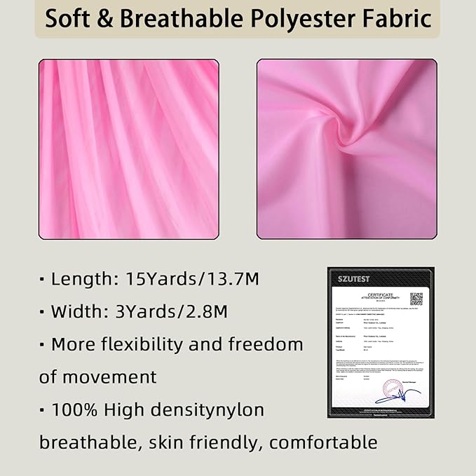 15/25 Yards Aerial Silk Professional Indoor Aerial Yoga Hammock Fabric Outdoor Fitness Silk for Dance, Circus Training, Home Gym