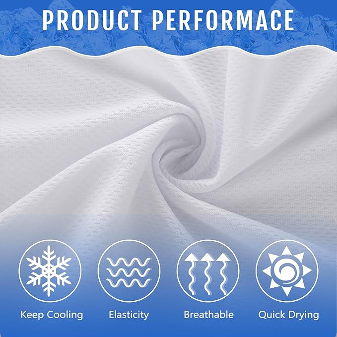 Hosuly 30 Pack Cooling Towels, 40"x12" Ice Breathable Soft Chilly Sweat Rag Microfiber Workout Rags for Gym Cooling Towels for Neck and Face for Yoga Golf Sport Running
