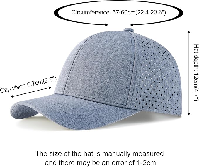 VOBOOM Men Snapback Trucker Hat, Baseball Cap for Breathable Side Laser Cut Holes