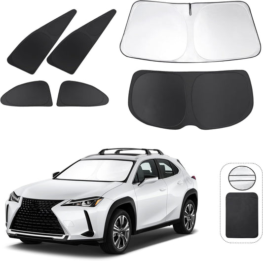 TINGLU Window Shades for Lexus UX 2019-2024 2025 Accessories Car Side Full Windows Windshield Sun Shade Sun UV Rays & Privacy Protection for Camping,Napping,and Relaxing 6PCS