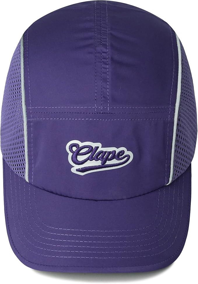 CLAPE Quick Dry 5 Panel Hat for Men, Breathable Mesh Short Brim Baseball Cap, Reflective Ajustable Outdoor Sport Running Hat