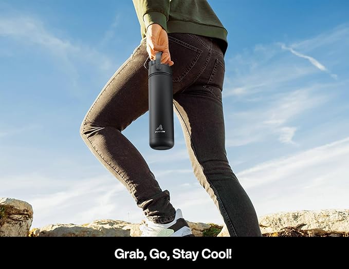 26 oz Insulated Water Bottle with 2-in-1 Straw and Spout Lid, Keep Cold 24H, Leak-Proof, Fits in Car Cup Holder, Stainless Steel Water Bottle for Sports, Travel, and School (Butterfly Kaleido)