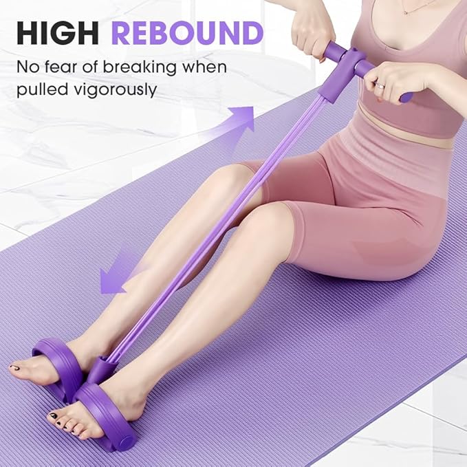 21 Fitness Resistance Bands-4 Tube Pedal Ankle Puller, Elastic Yoga Pedal Puller Resistance Band, Stretching Bands for Arm and Leg Workouts Abdomen, AB Training Auxiliary Device for Women Men