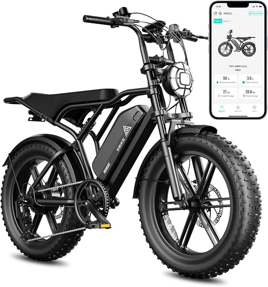 TST Electric Bike for Adults, 1500W Peak Brushless Motor 28 MPH 60 Miles/110 Miles Fat Tire E Bike with 48V 15Ah/ 25Ah Removable Battery 20" Electric Dirt Bike Hydraulic Suspension and 7-Speed