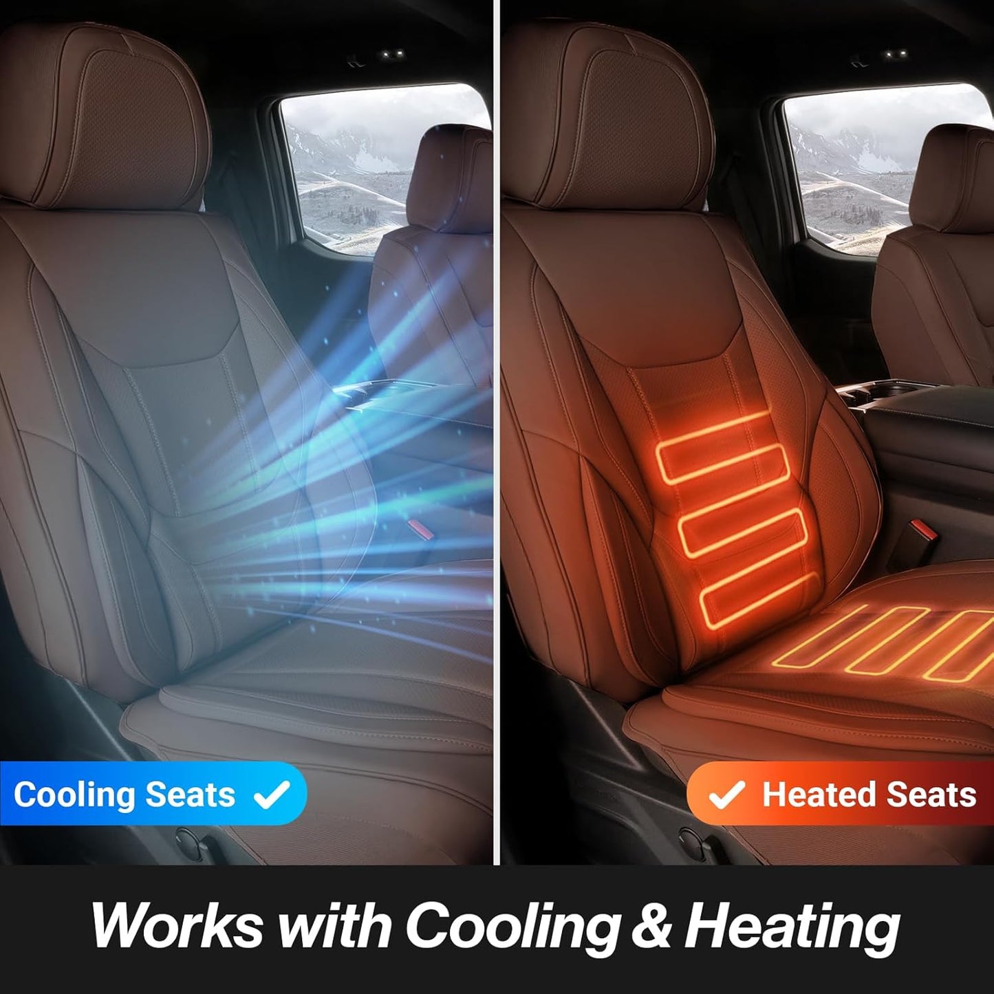 Coverland Custom Car Seat Covers Compatible with 2001-2014 Silverado 2500HD Extended Cab - Premium Leather Non-Slip Waterproof Custom Interior Protector Full Set-Dark Brown [See Size Chart-Size X140]