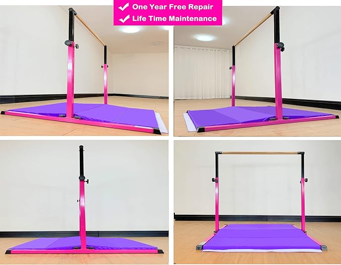 4FT/5FT Gymnastic Bar Set Gymnastics Horizontal Bar Gymnastics Kip Bar for Kids Home Use