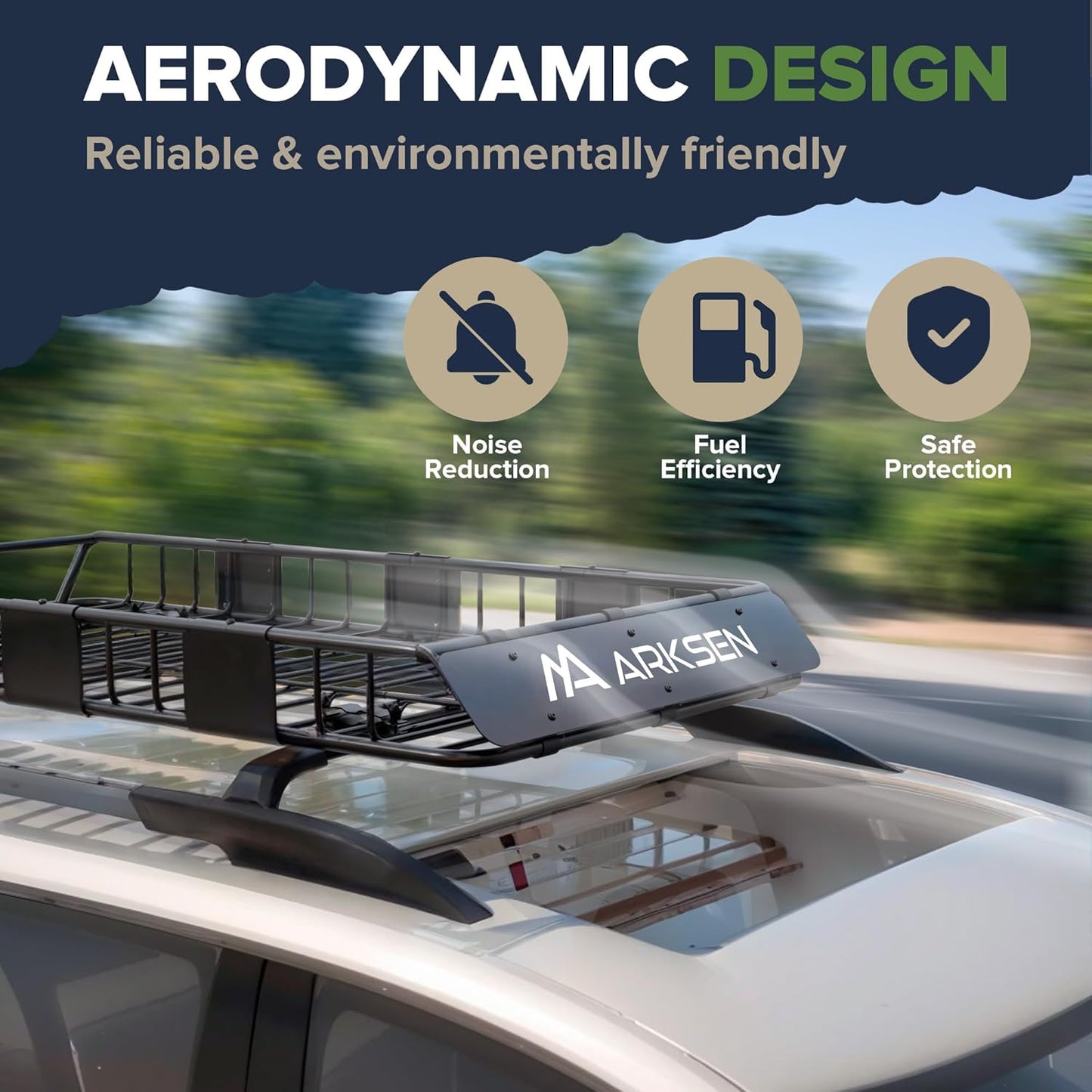 ARKSEN 64 x 34 x 6 Inch Universal Roof Rack with Extension, 150 LBS Heavy Duty Capacity Rooftop Cargo Basket for SUV, Truck, RV, Pickup