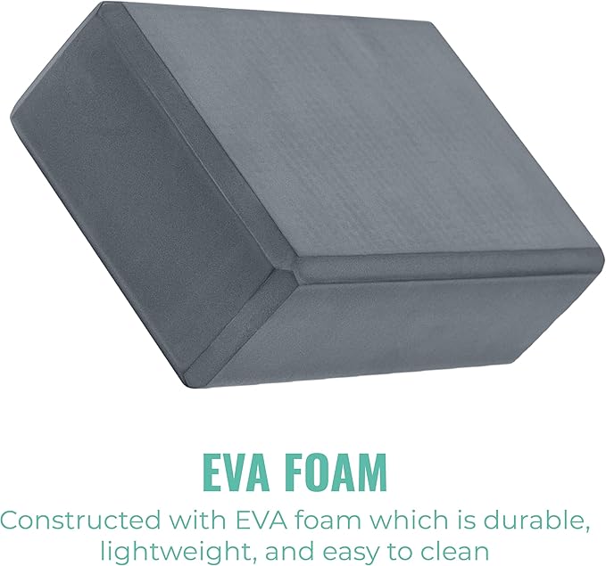 3" Yoga Block, 10 Pack Bulk EVA Foam Yoga Blocks, Firm and Supportive Yoga Brick, Balance Foam for Stretching, Pilates, and Workout, 3" x 6" x 9"